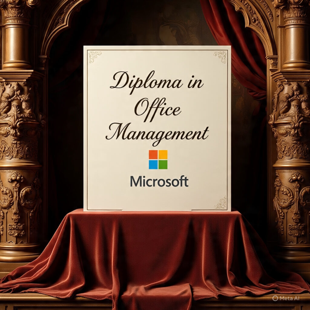 diploma in office management include logo