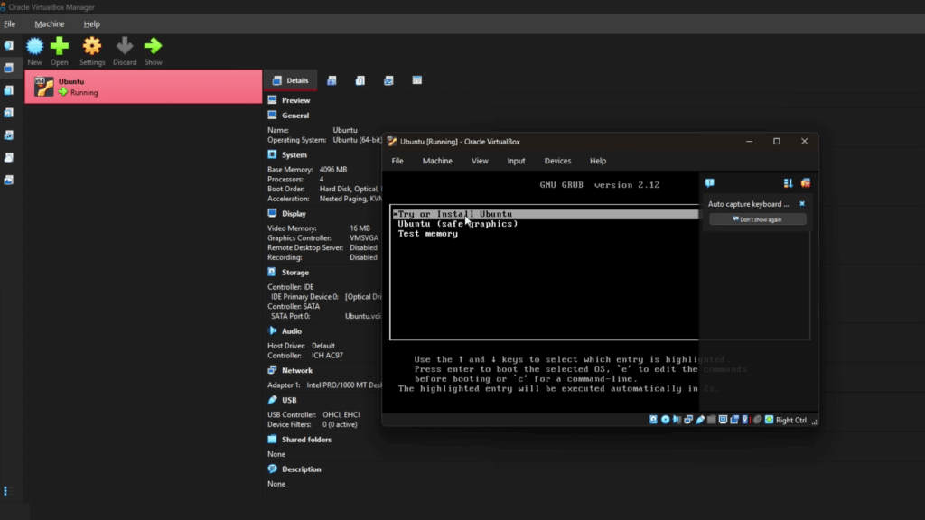 install the os inside your vm.